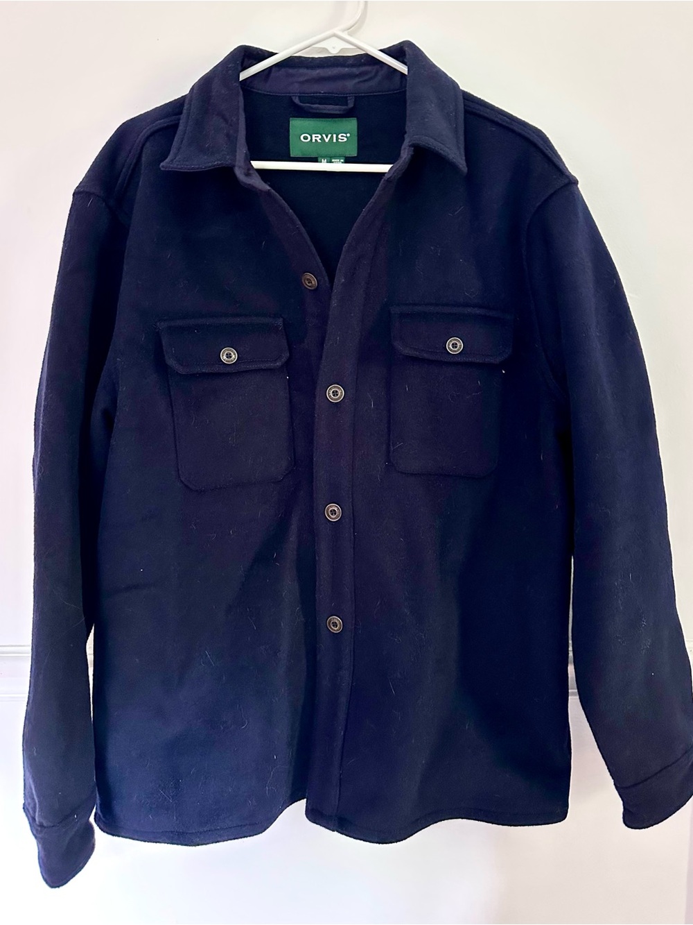 Orvis Wool Blend Navy Shirt Jacket Mens Shacket Medium 1